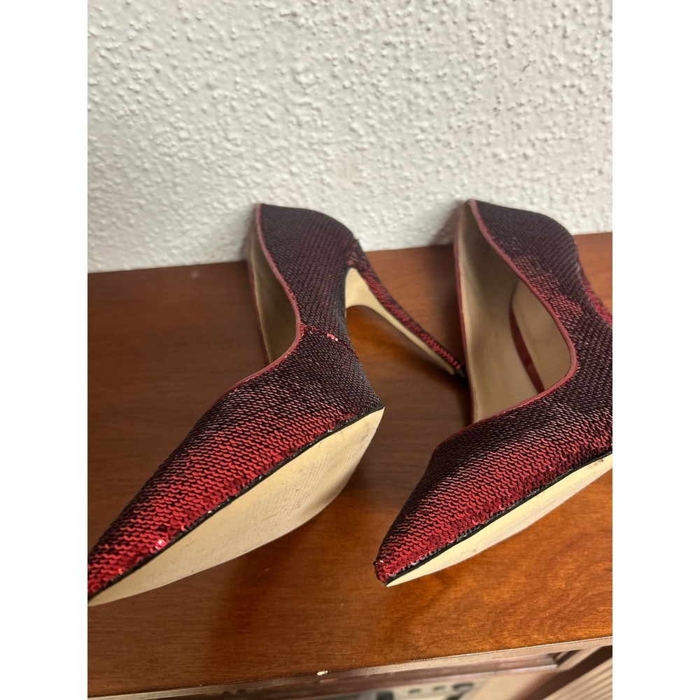 Aldo Stessy Red Sequin Pointed Toe Stiletto Pumps Womens 8 - Picture 8 of 12